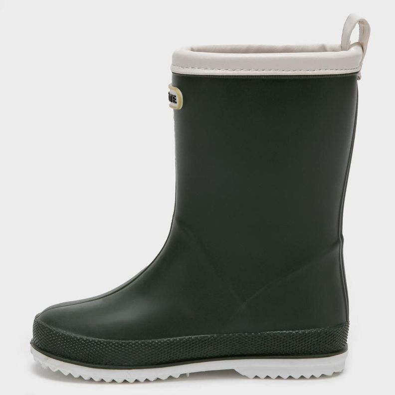 Bota de agua verde militar ribete blanco-2