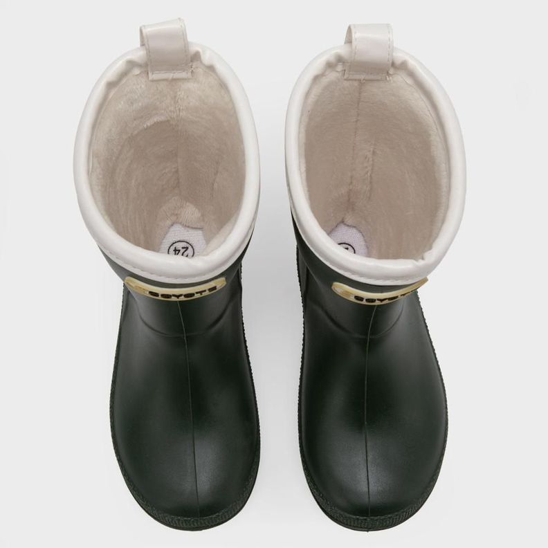 Bota de agua verde militar ribete blanco-4