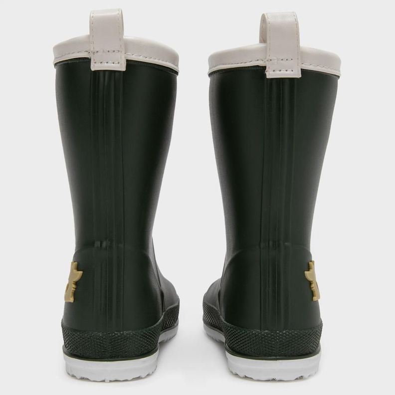 Bota de agua verde militar ribete blanco-5