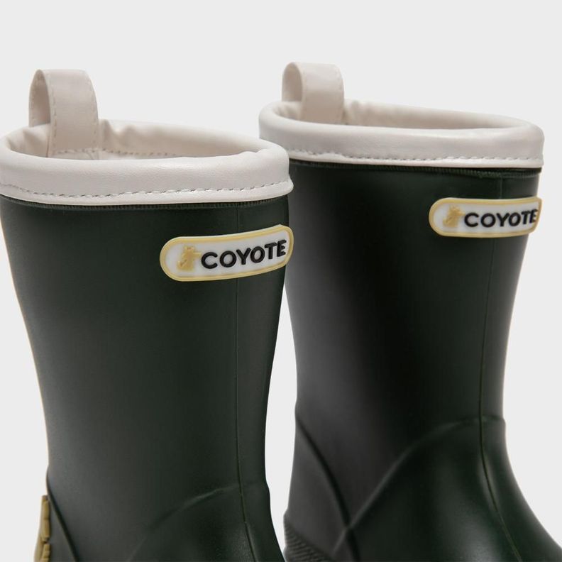 Bota de agua verde militar ribete blanco-6