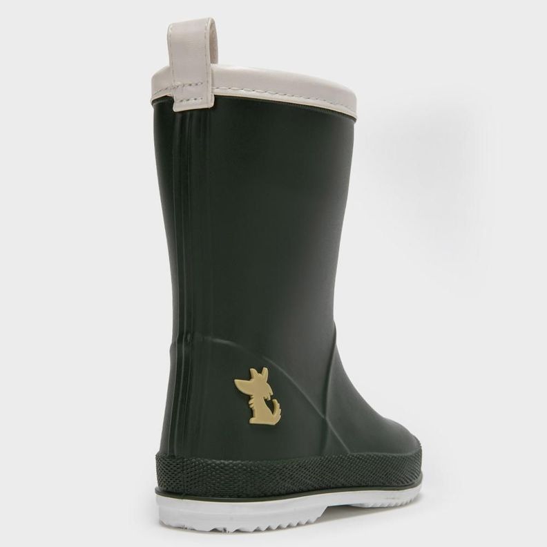 Bota de agua verde militar ribete blanco-7