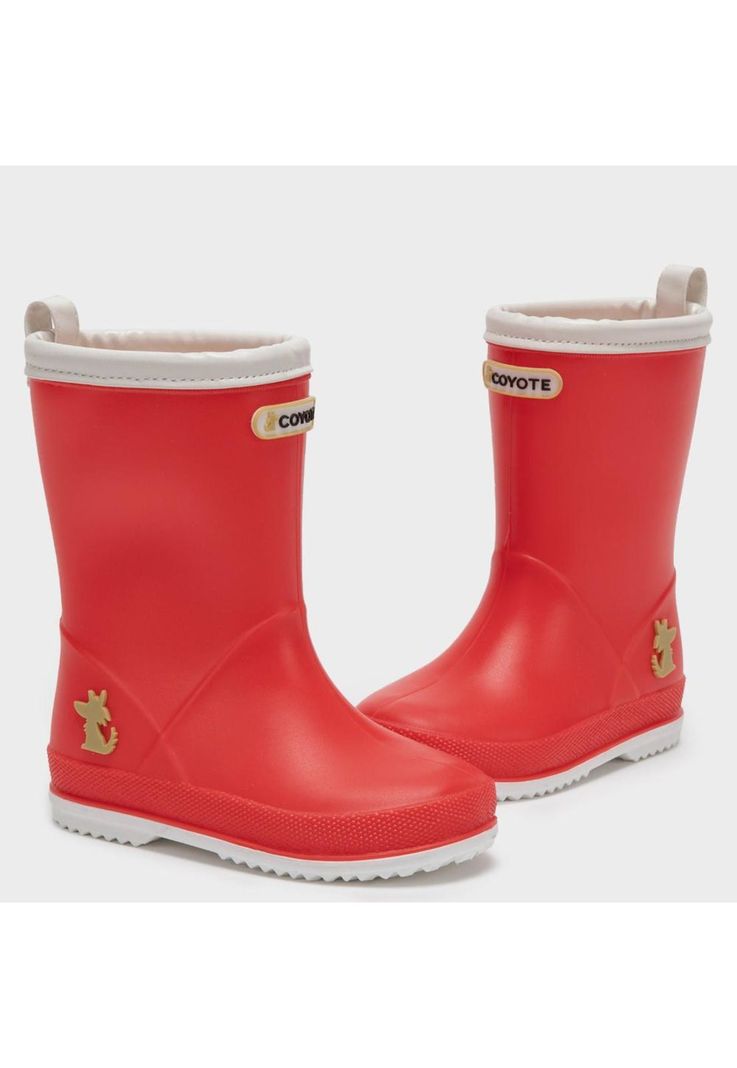 Bota de agua roja ribete blanco-3
