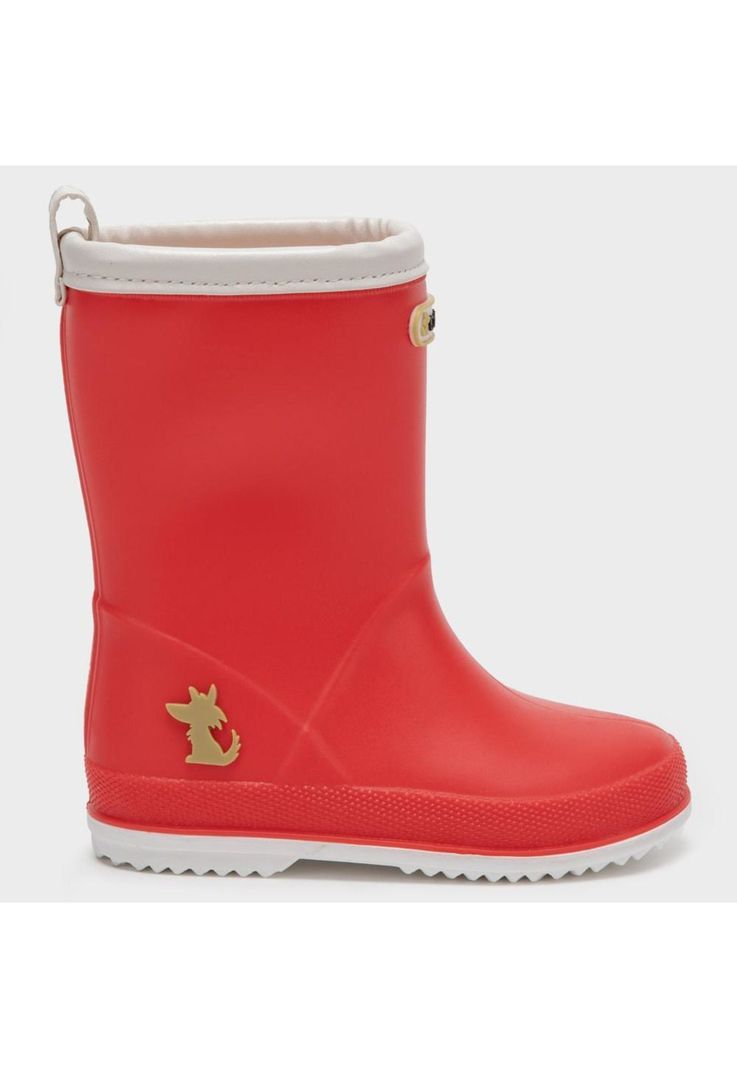 Bota de agua roja ribete blanco-0