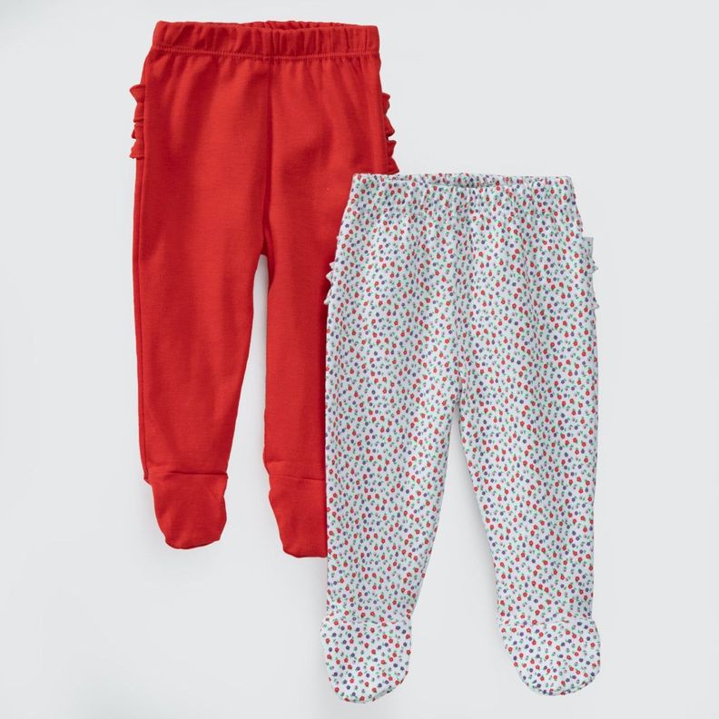 PACK PANTALONES BLANCO ROJO FLORES ALGODÓN PERUANO-0