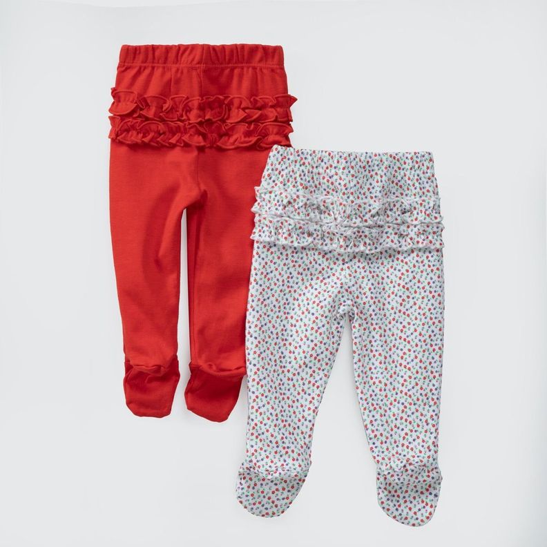 PACK PANTALONES BLANCO ROJO FLORES ALGODÓN PERUANO-1