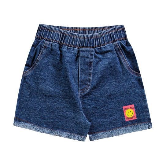 SHORT AZUL TIPO JEANS FLECOS-1