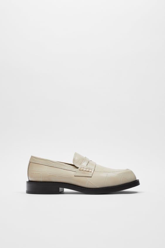 Mocasín Zara Hombre Piel Estampado-0