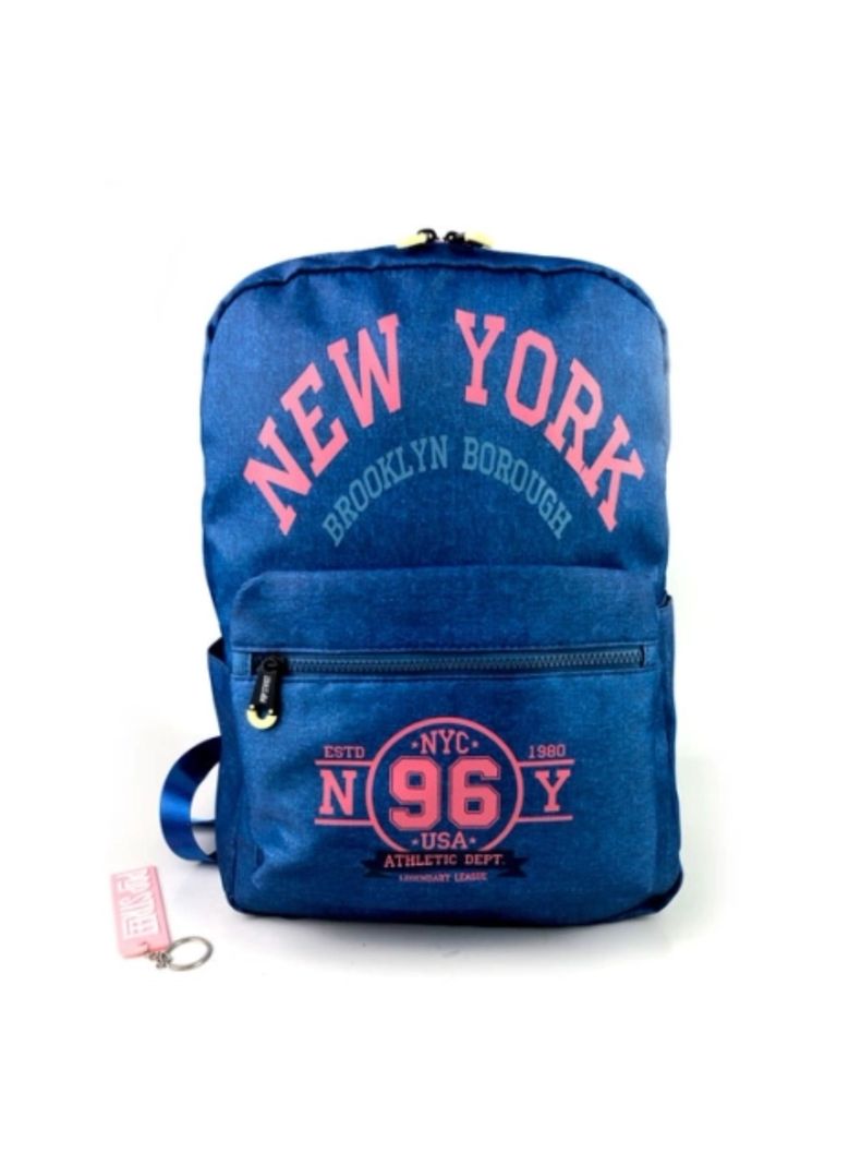 Mochila Juvenil Pop Street Varsity New York Azul