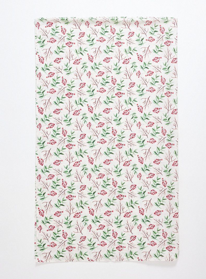 Mantel de Navidad Berries Hojas 180 x 230 CM-1