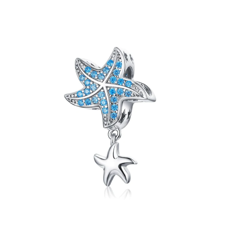 Charm Estrellas De Mar Y Circones En Plata 925 Silver Heart-0
