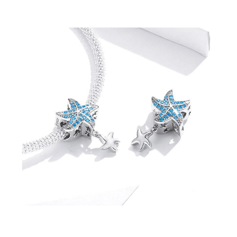 Charm Estrellas De Mar Y Circones En Plata 925 Silver Heart-1
