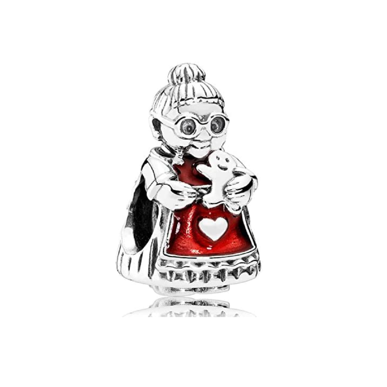 Charm Abuela De Navidad Y Galleta En Plata 925 Silver Heart-0