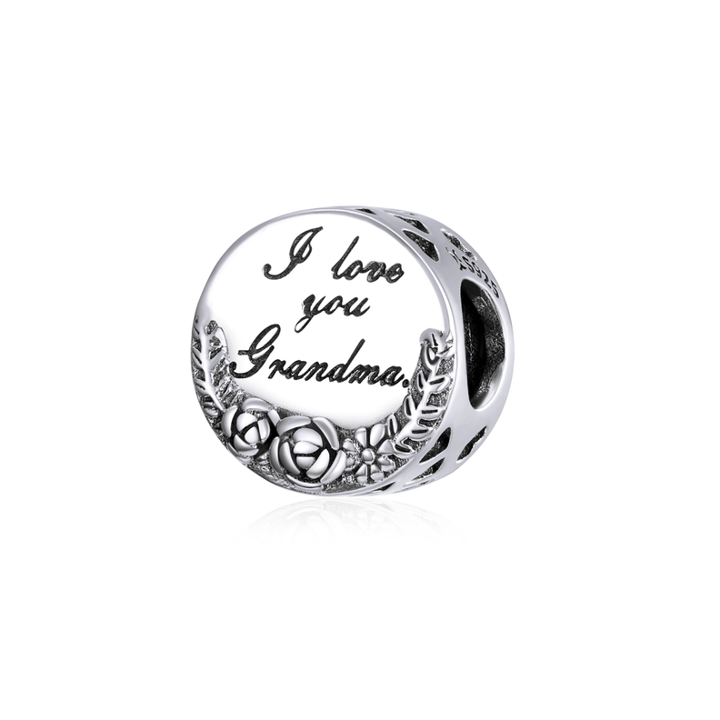Charm Amor A Abuela Y Corazón Rosa En Plata 925 Silver Heart-1