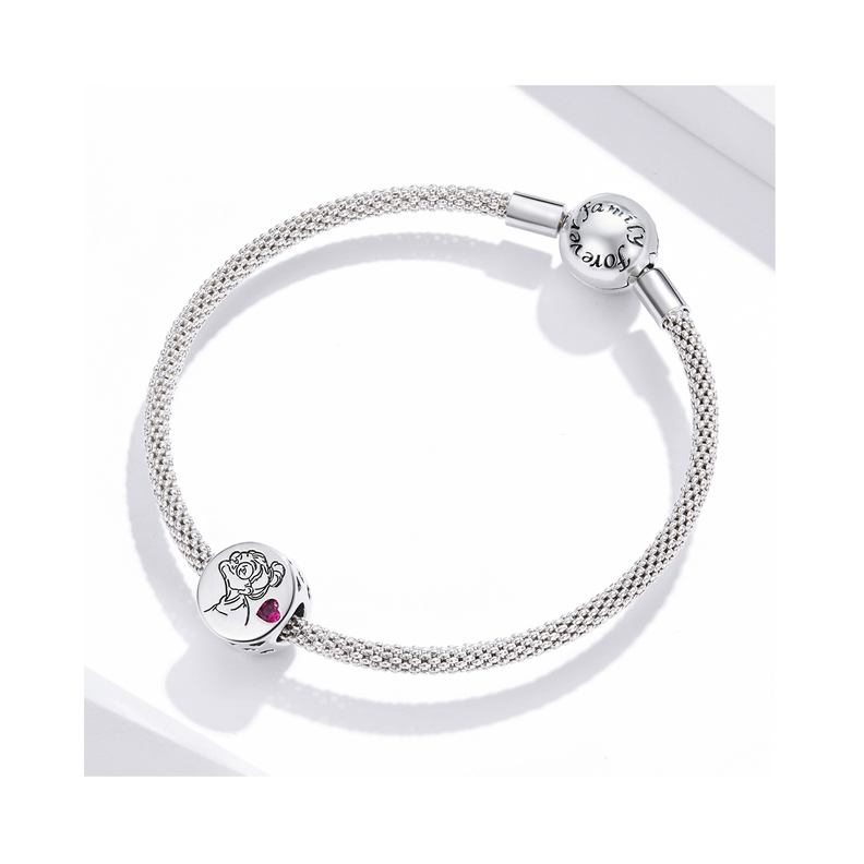 Charm Amor A Abuela Y Corazón Rosa En Plata 925 Silver Heart-3