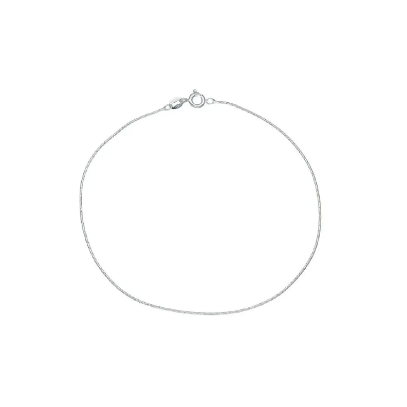 Tobillera Cilindros Brillantes En Plata 925 Silver Heart-0