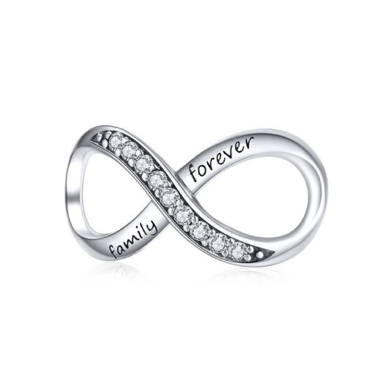 Charm Infinito Con Circones En Plata 925 Silver Heart-0