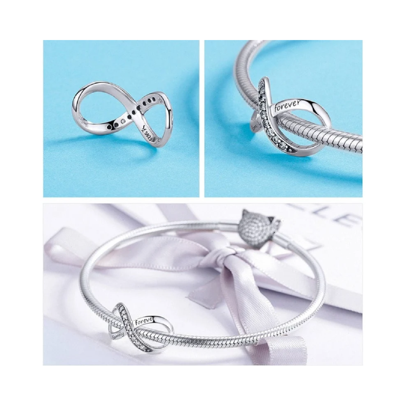 Charm Infinito Con Circones En Plata 925 Silver Heart-2