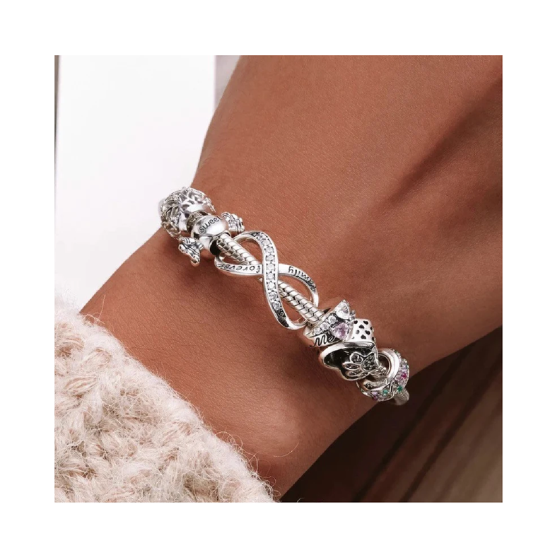 Charm Infinito Con Circones En Plata 925 Silver Heart-3