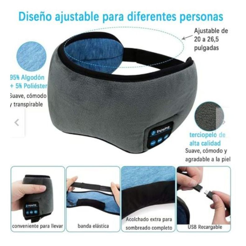 ANTIFAZ CUBRE OJOS PARA DORMIR BLUETOOTH MUSICA NC46-4