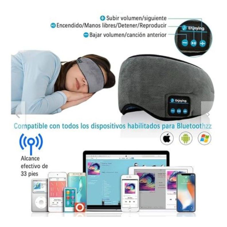 ANTIFAZ CUBRE OJOS PARA DORMIR BLUETOOTH MUSICA NC46-6