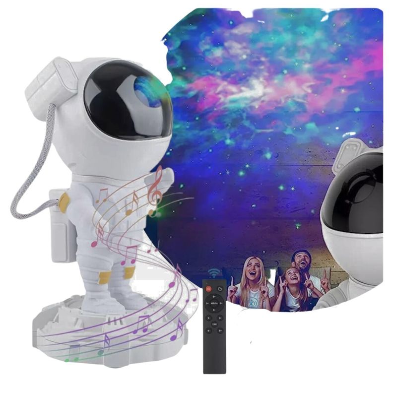 Parlantes Bluetooth Proyector Astronauta ver video Mx27-1