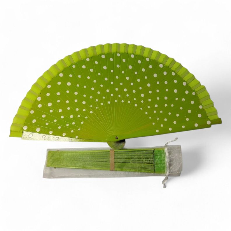 Abanico Madera Verde Lunar White NC10-0