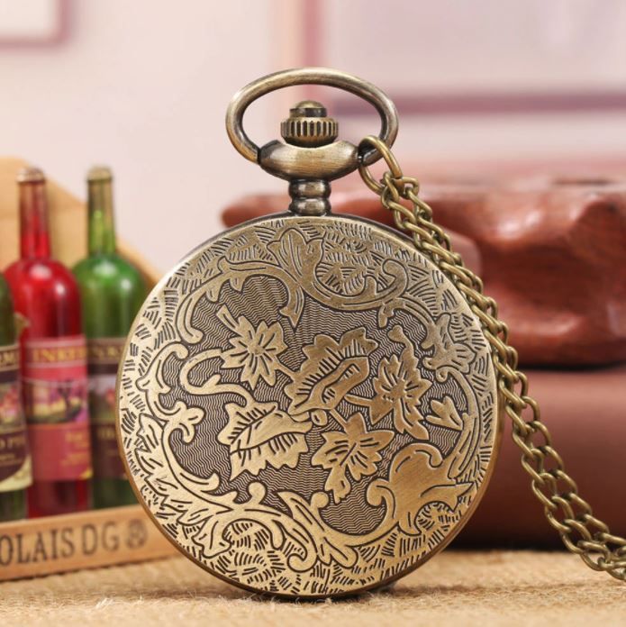 Reloj De Bolsillo Leontina Mandala Con Cadena Quartz Ai57-9