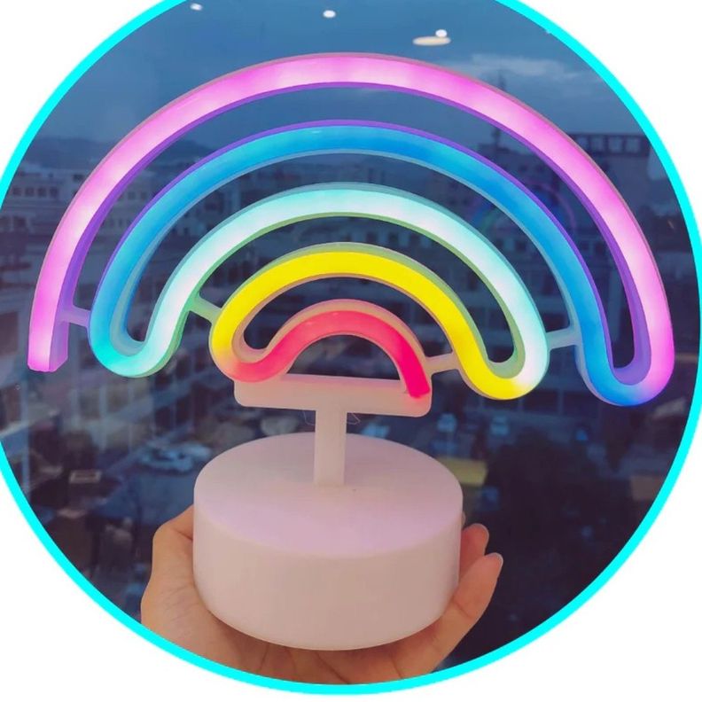 Lampara Rainbow Arcoiris 5 Colores Usb Neon Arco Iris Nc04-6