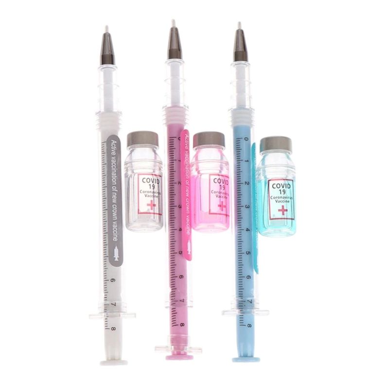 KIT 6 BOLIGRAFOS JERINGA LAPIZ GEL VACUNA LAPICERO NC60-3