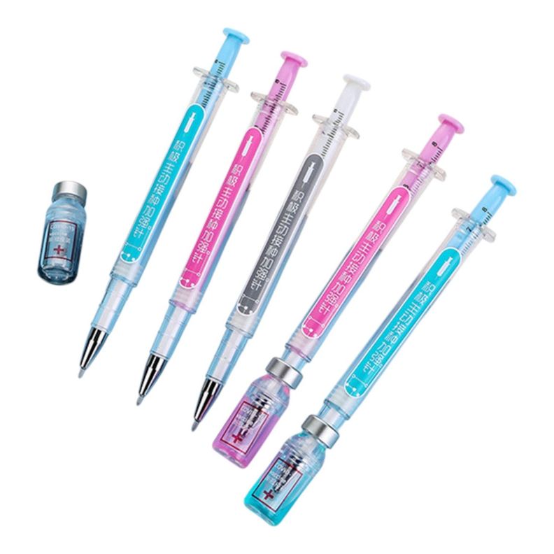 KIT 6 BOLIGRAFOS JERINGA LAPIZ GEL VACUNA LAPICERO NC60-5