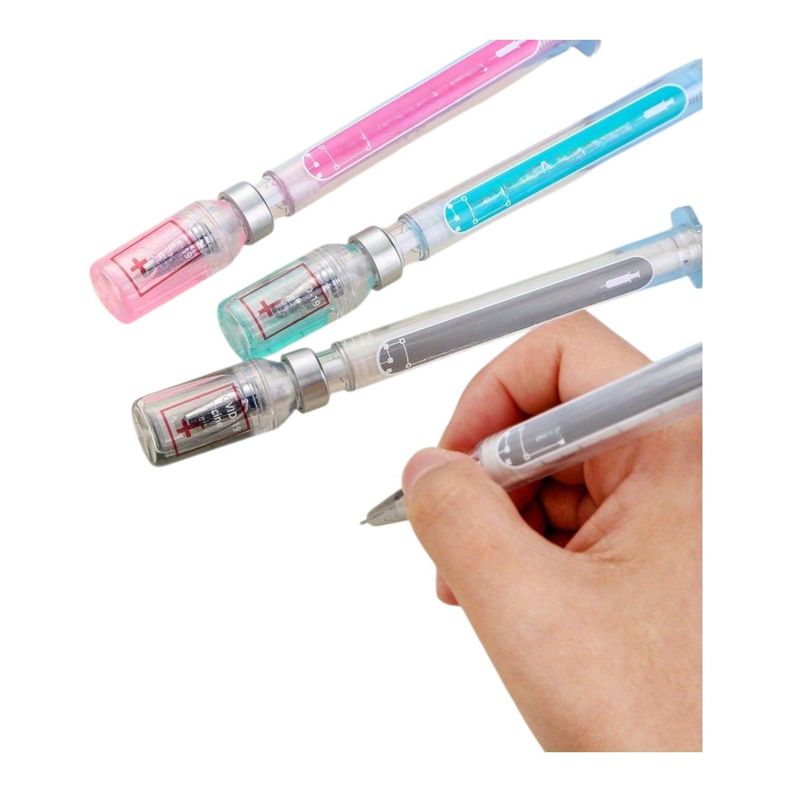 KIT 6 BOLIGRAFOS JERINGA LAPIZ GEL VACUNA LAPICERO NC60-6