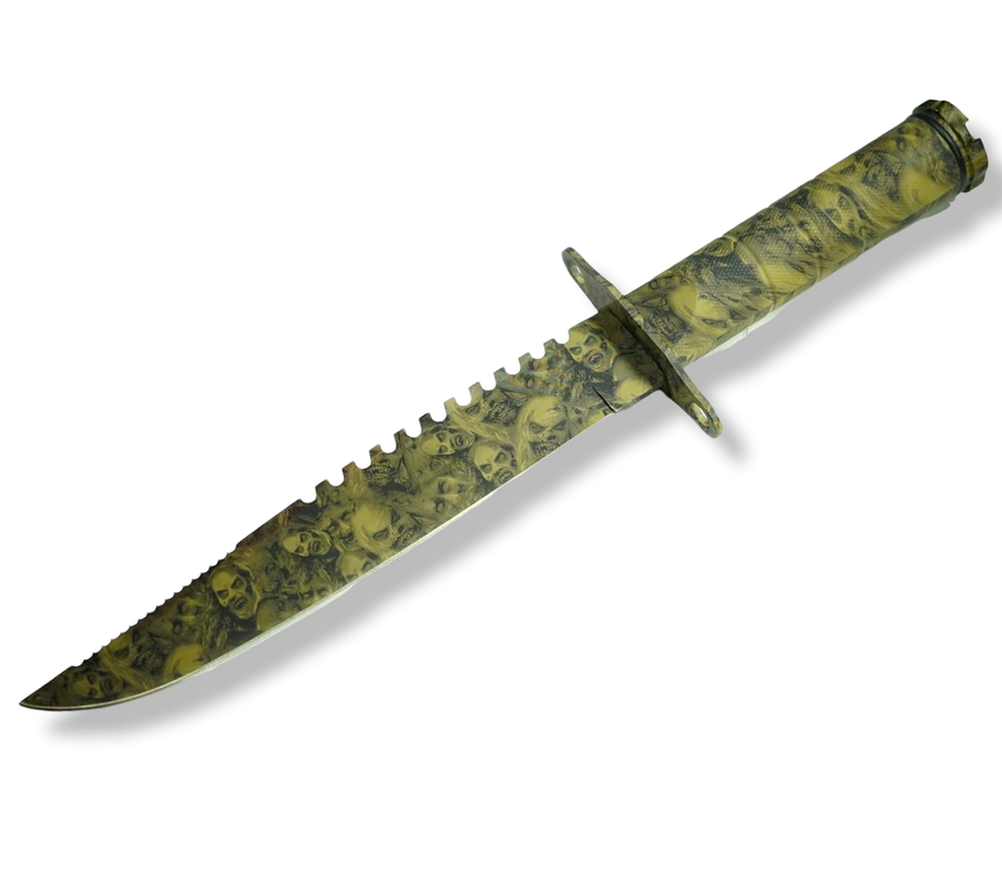 Cuchillo Tactico Supervivencia Zombie 40 Cms Con Forro AB43-0