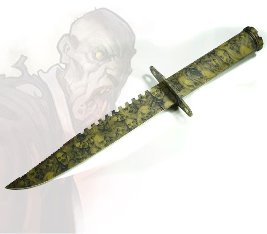 Cuchillo Tactico Supervivencia Zombie 40 Cms Con Forro AB43-2