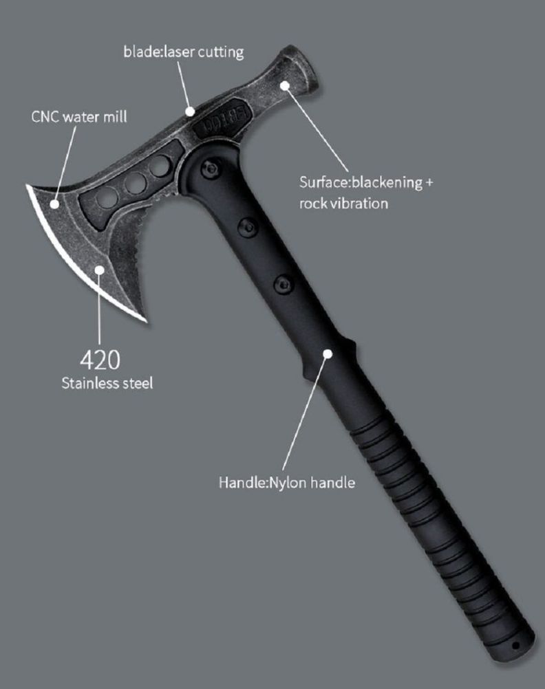 Huiwill Hacha / Martillo Táctica Tomahawk Con Funda AE39-2