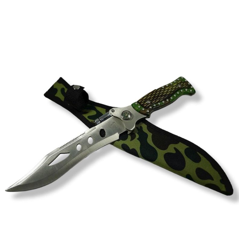 Navaja Cuchillo Camping Aligator Con Linterna An88