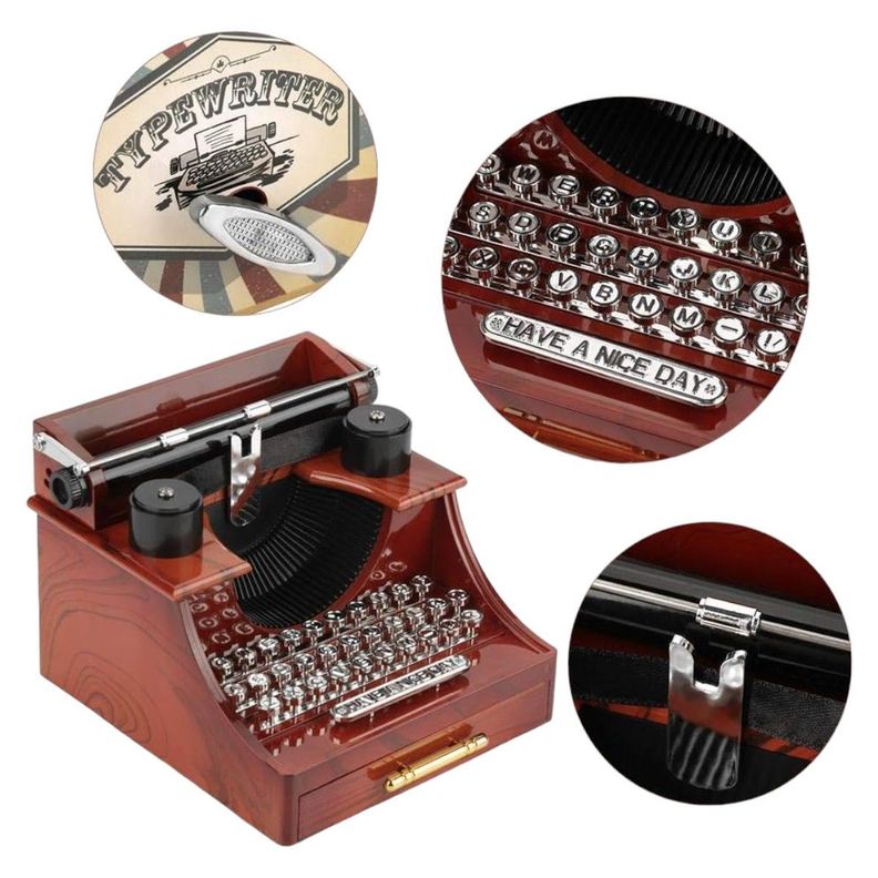 Caja Musical Retro vintage Maquina Escribir Nb63-5