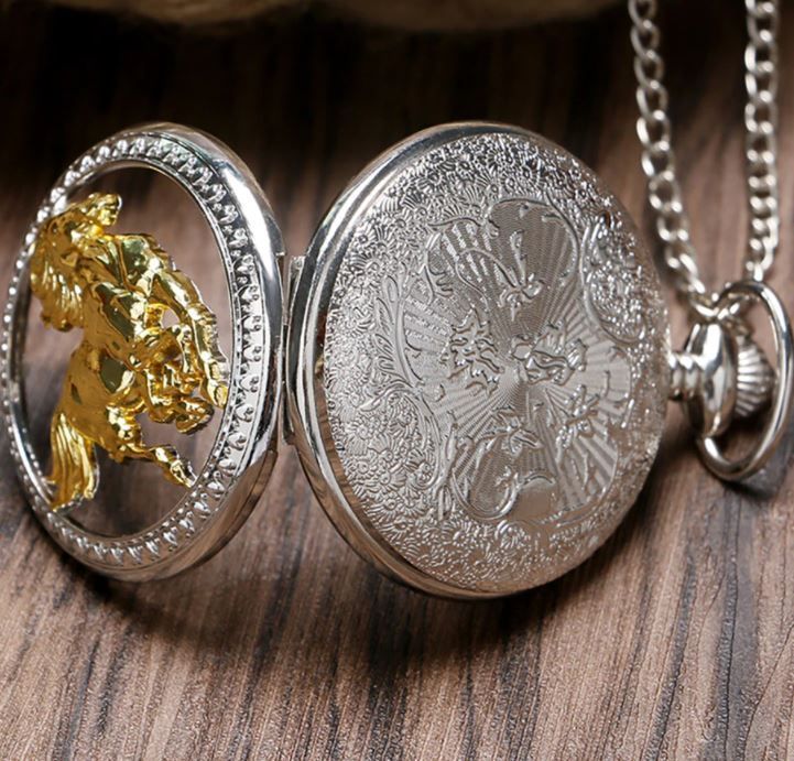 Reloj De Bolsillo mustang horse Con Cadena AL40-1
