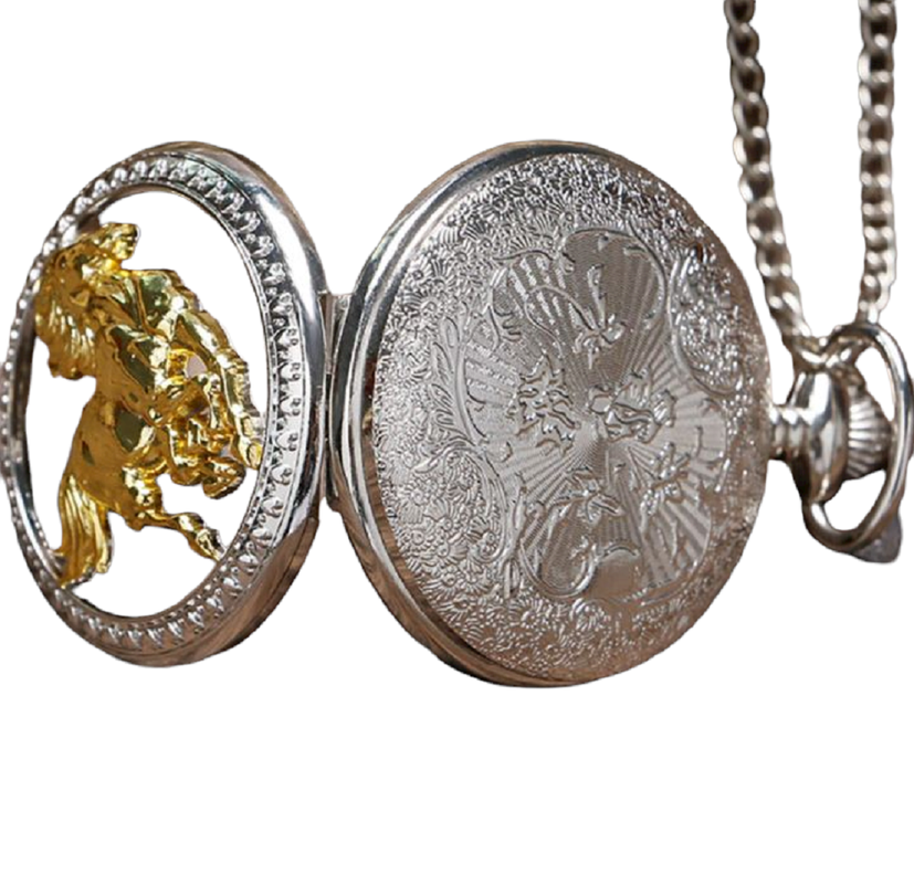 Reloj De Bolsillo mustang horse Con Cadena AL40-5