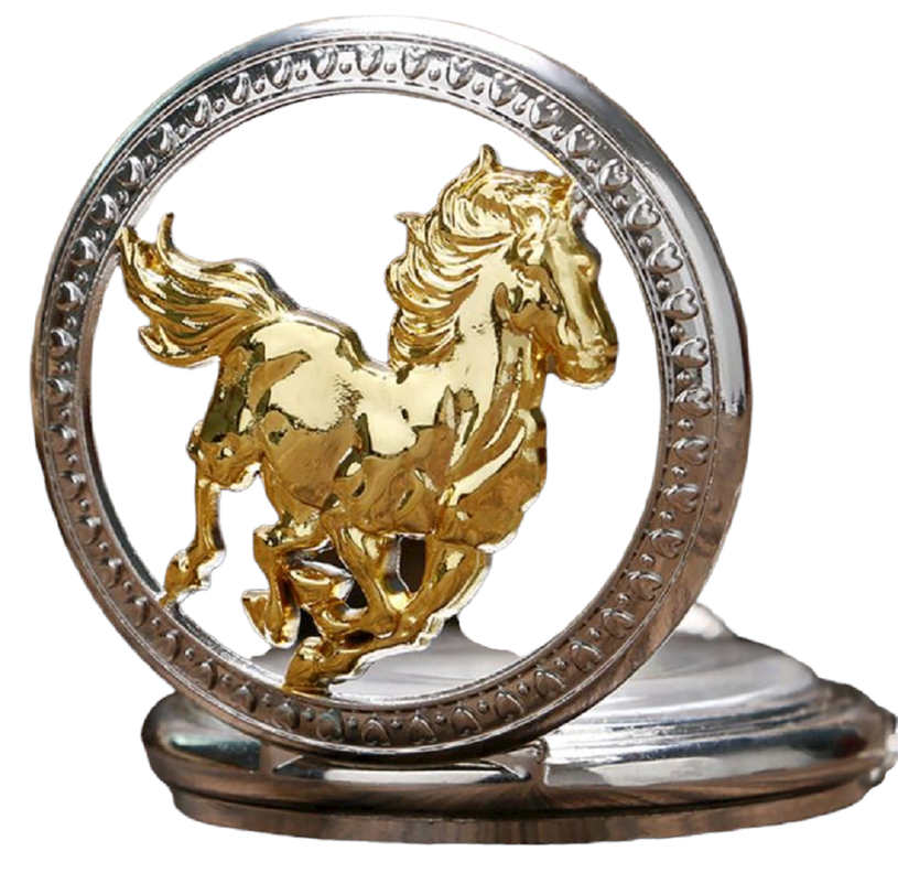 Reloj De Bolsillo mustang horse Con Cadena AL40-4
