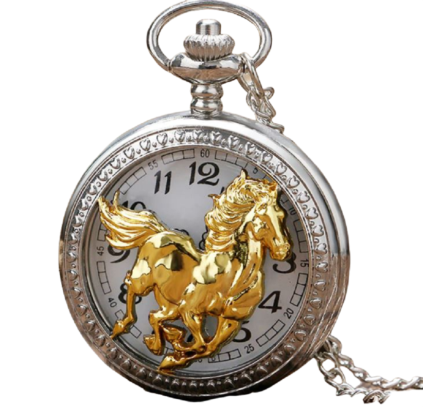 Reloj De Bolsillo mustang horse Con Cadena AL40-0