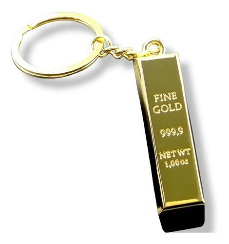 LLAVERO LINGOTE 999.9 FINE GOLD AL28. Dorado