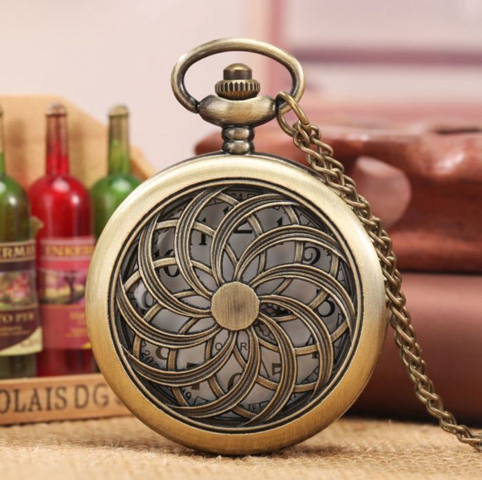 Reloj De Bolsillo Leontina wheel fortune con Cadena AK72-2