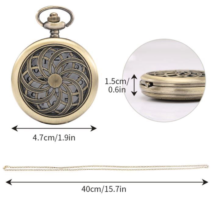 Reloj De Bolsillo Leontina wheel fortune con Cadena AK72-1