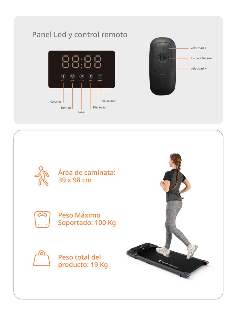 Caminadora Eléctrica Compacta Bodytrainer Z8 6.4 km/H-2
