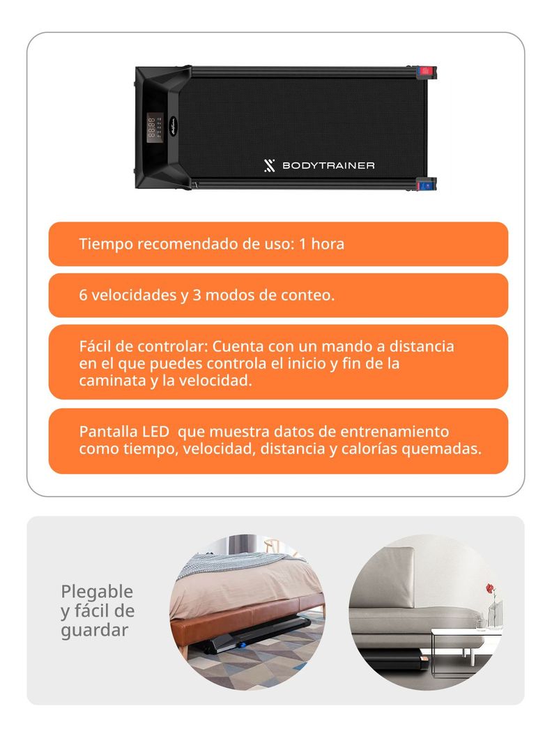 Caminadora Eléctrica Compacta Bodytrainer Z8 6.4 km/H-3