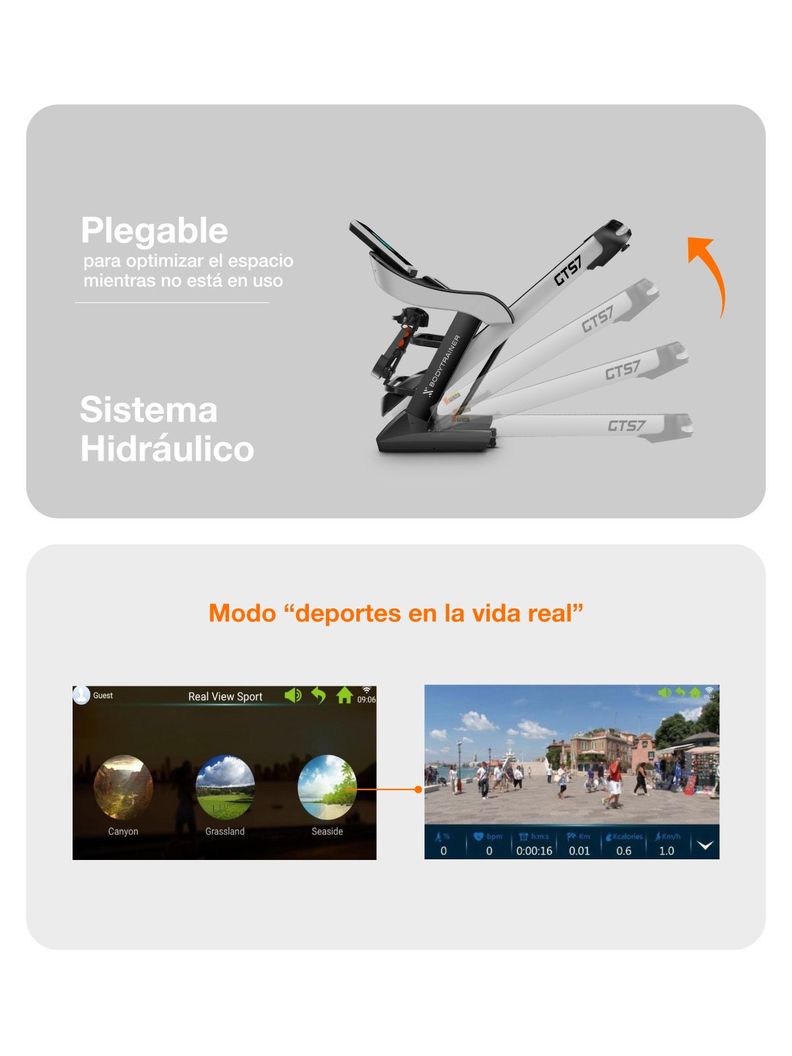 Trotadora Eléctrica Bodytrainer Runner PRO GTS7 con APPs-4