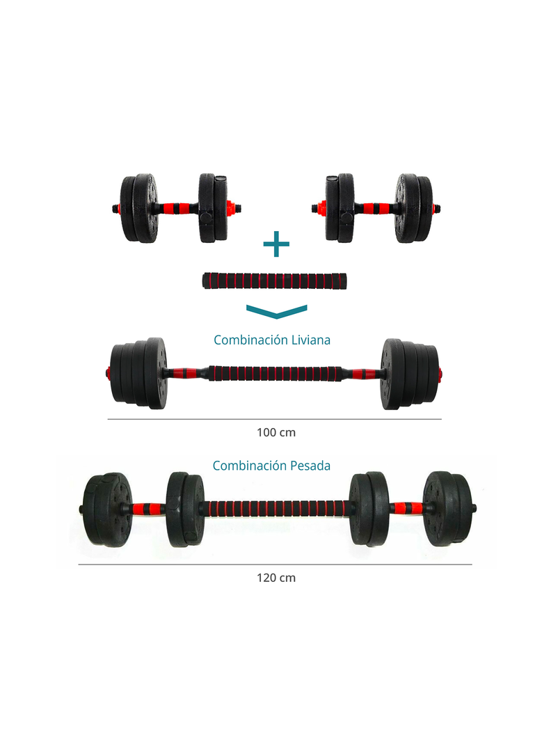 Set Bodytrainer Mancuerna Ajustable mas Extensión 15 KG-1