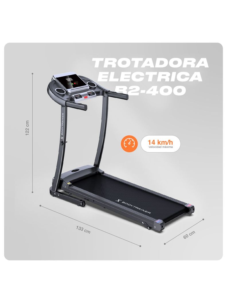 Trotadora Eléctrica Bodytrainer B2-400 14 Km/h Plegable-1