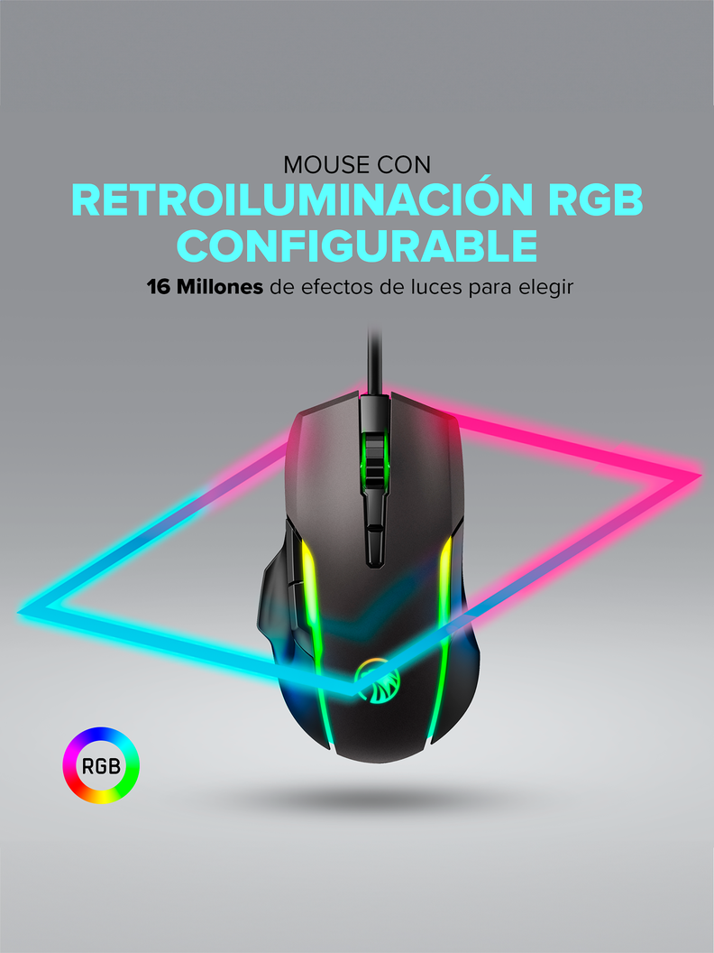 Mouse Gamer NjoyTech Ergonómico con Luces RGB-1