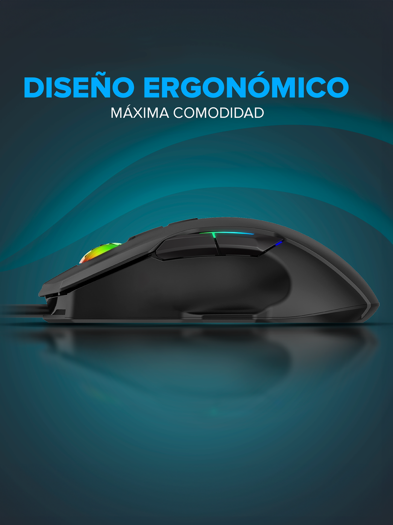Mouse Gamer NjoyTech Ergonómico con Luces RGB-2
